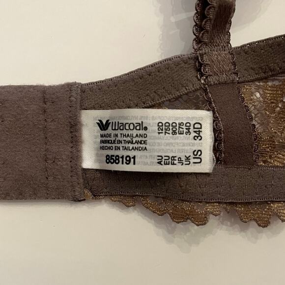 Wacoal Embrace Lace Push Up Bra 858191 Size 34D Lot of 2 Bundle Nude Cappuccino - Picture 14 of 15